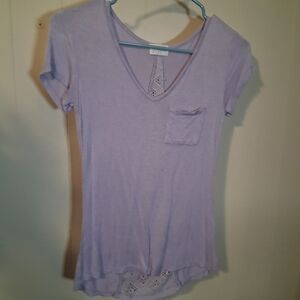 Glitz Lavender V-Neck Short Sleeve Tee